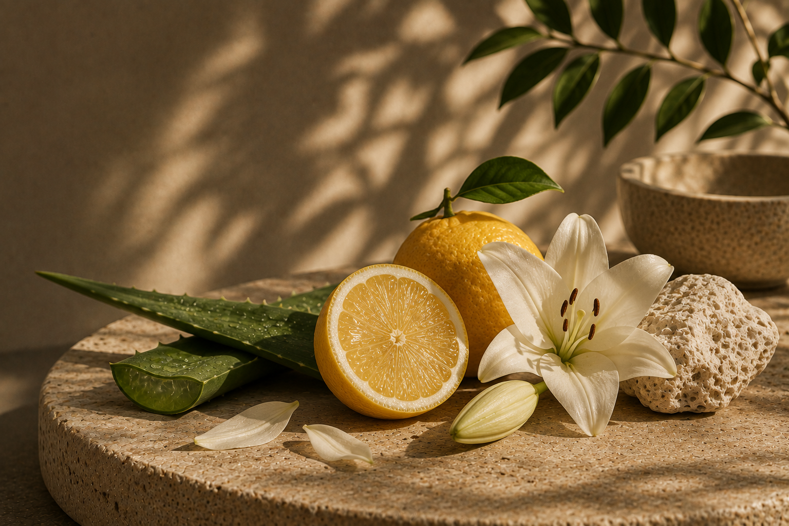 Huile parfumée Zeste Blanc ATMOS SCENT – citron, aloe vera et lys